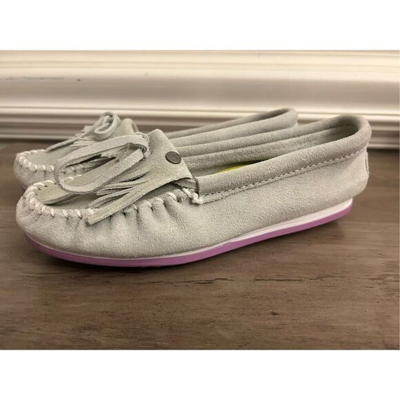 MINNETONKA Women's Kilty Plus Moccasins Color Mint 7.5 EUC - Picture 2 of 8